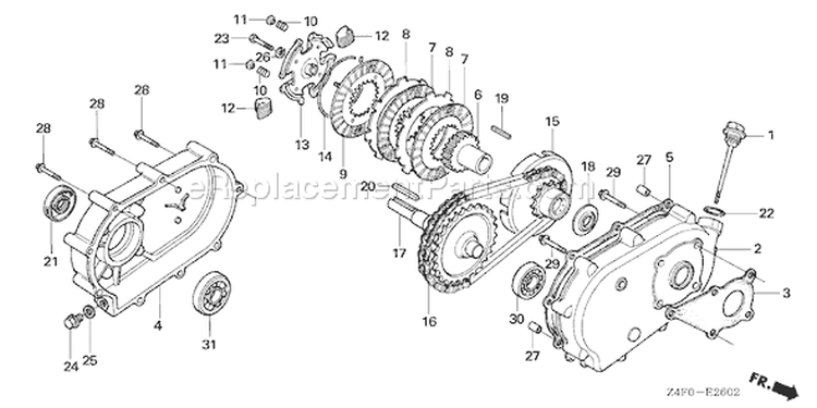 Page R Diagram and Parts List for GX120U1 Type RD4 - VIN# GCAHK-1000001 Honda Engine