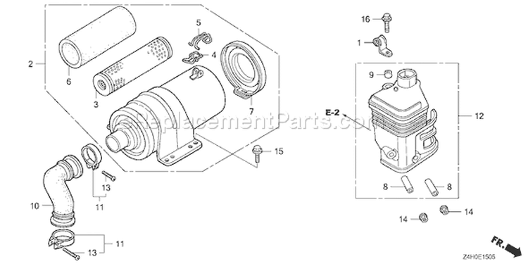Page A Diagram and Parts List for GX120UT1 Type AR - VIN# GCAGT-1000001 Honda Engine
