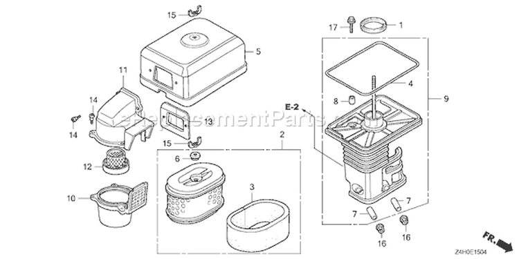 Page A Diagram and Parts List for GX120UT1 Type QXC9 - VIN# GCAGT-1000001 Honda Engine