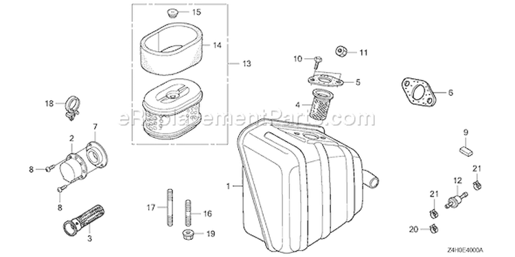 Page P Diagram and Parts List for GX120UT1 Type AR - VIN# GCAGT-1000001 Honda Engine