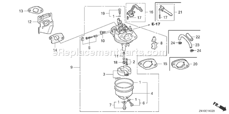 Page C Diagram and Parts List for GX120UT1 Type AR - VIN# GCAGT-1000001 Honda Engine