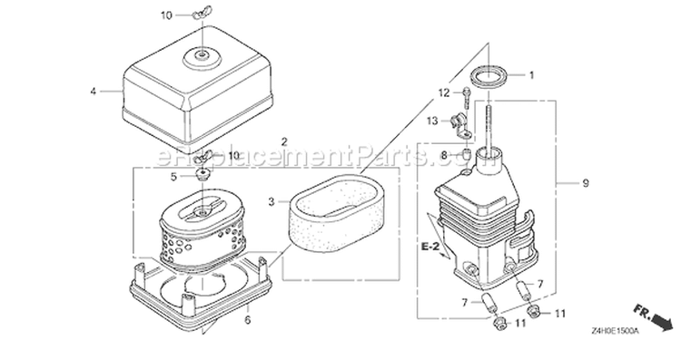 Page A Diagram and Parts List for GX120UT1 Type TX26 - VIN# GCAGT-1000001 Honda Engine