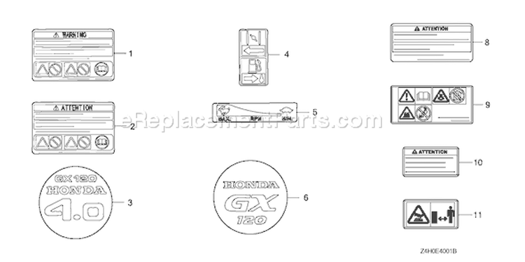 Page O Diagram and Parts List for GX120UT1 Type QXS2 - VIN# GCAGT-1000001 Honda Engine