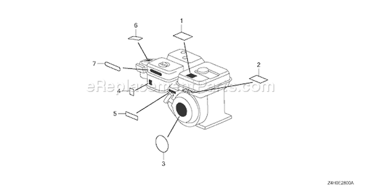 Page M Diagram and Parts List for GX120UT1 Type TX26 - VIN# GCAGT-1000001 Honda Engine