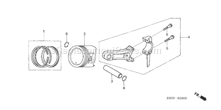 Page P Diagram and Parts List for GX120UT1 Type TX26 - VIN# GCAGT-1000001 Honda Engine