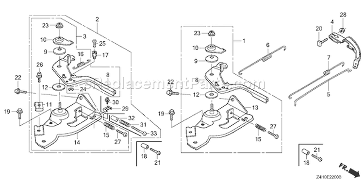 Page D Diagram and Parts List for GX120UT1 Type TX26 - VIN# GCAGT-1000001 Honda Engine