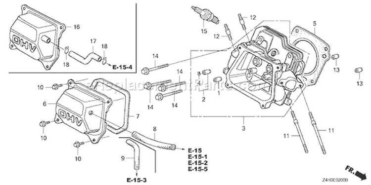Page H Diagram and Parts List for GX120UT1 Type TX26 - VIN# GCAGT-1000001 Honda Engine