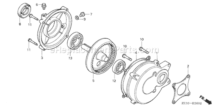 Page Q Diagram and Parts List for GX140 Type HX - VIN# -1000001-3263982 Honda Engine