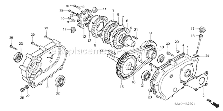 Page Q Diagram and Parts List for GX140 Type RH - VIN# -1000001-3263982 Honda Engine