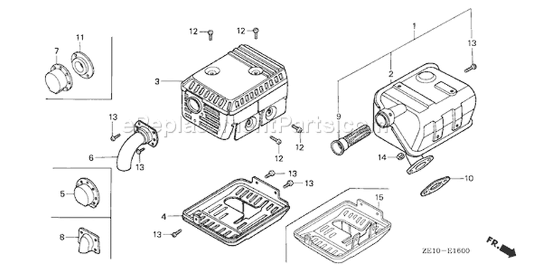 Page N Diagram and Parts List for GX140 Type RH - VIN# -1000001-3263982 Honda Engine