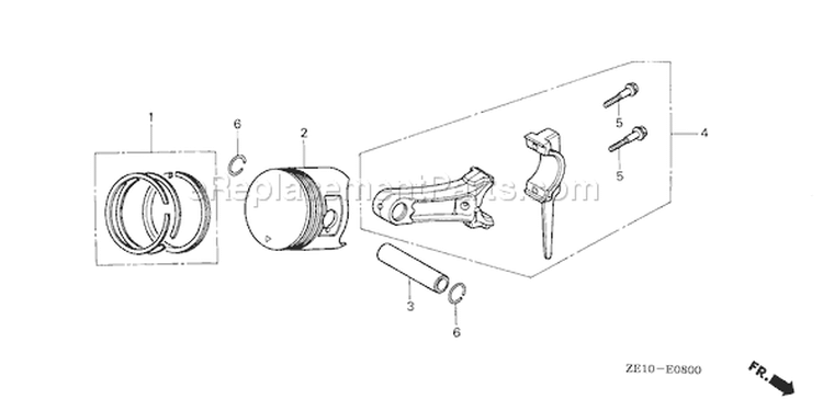 Page O Diagram and Parts List for GX140 Type RH - VIN# -1000001-3263982 Honda Engine