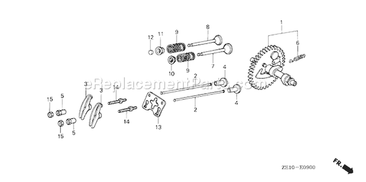 Page B Diagram and Parts List for GX140 Type RH - VIN# -1000001-3263982 Honda Engine