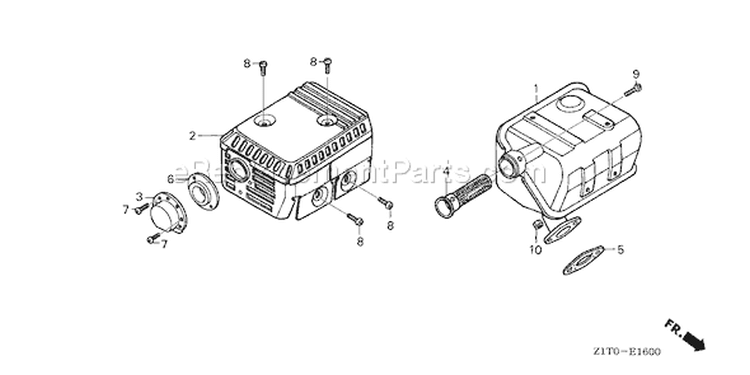 Page M Diagram and Parts List for GX160H1 Type QX2 - VIN# GCAAH-1000001-9999999 Honda Engine