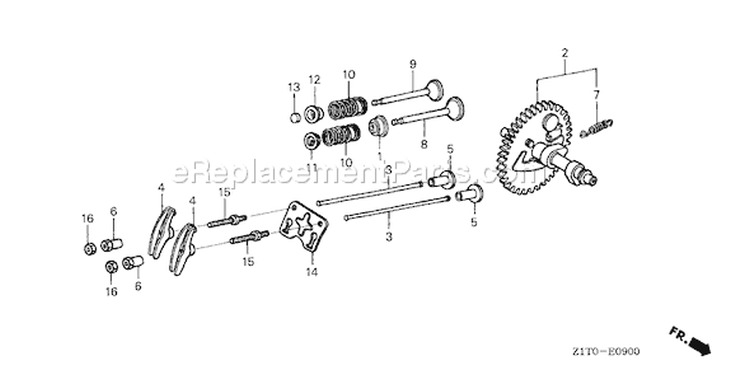 Page B Diagram and Parts List for GX160H1 Type QX2 - VIN# GCAAH-1000001-9999999 Honda Engine