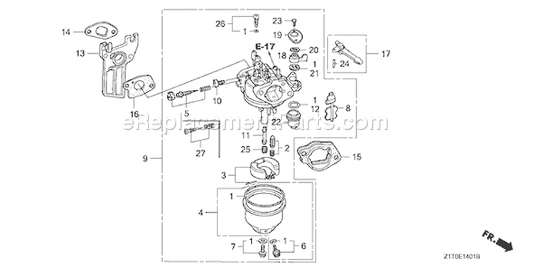 Page C Diagram and Parts List for GX160H1 Type QX2 - VIN# GCAAH-1000001-9999999 Honda Engine