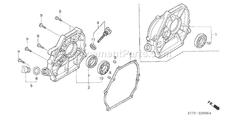 Page E Diagram and Parts List for GX160H1 Type QX2 - VIN# GCAAH-1000001-9999999 Honda Engine