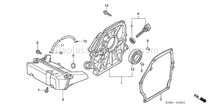 Page F Diagram and Parts List for GX160K1 Type AR - VIN# GC02-8670001-9099999 Honda Engine