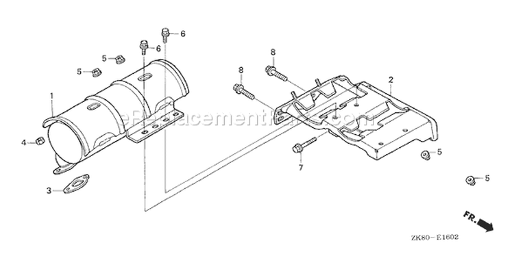Page O Diagram and Parts List for GX160K1 Type AR/A - VIN# GC02-8670001-9099999 Honda Engine