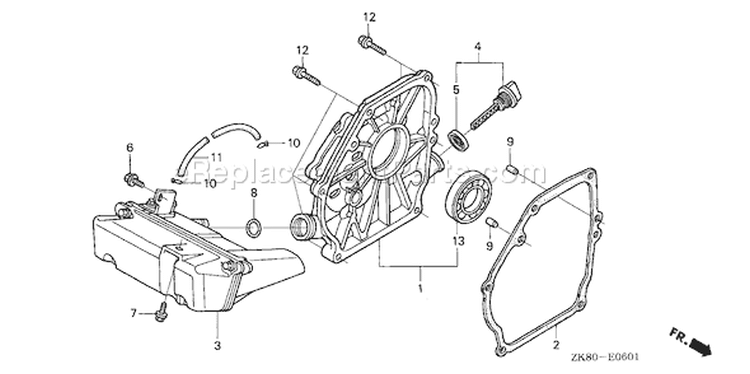 Page F Diagram and Parts List for GX160K1 Type AR/A - VIN# GC02-8670001-9099999 Honda Engine