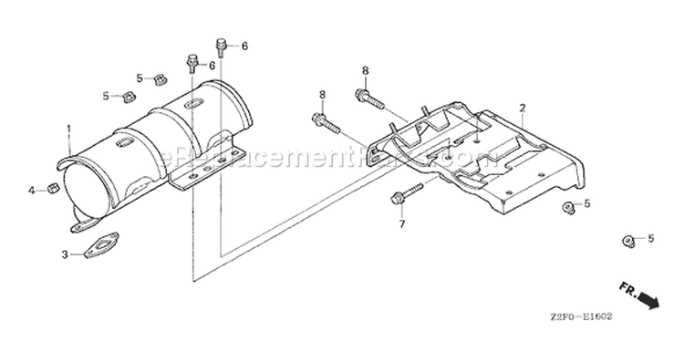 Page P Diagram and Parts List for GX160K1 Type AR/B - VIN# GCAAK-1000001-9999999 Honda Engine