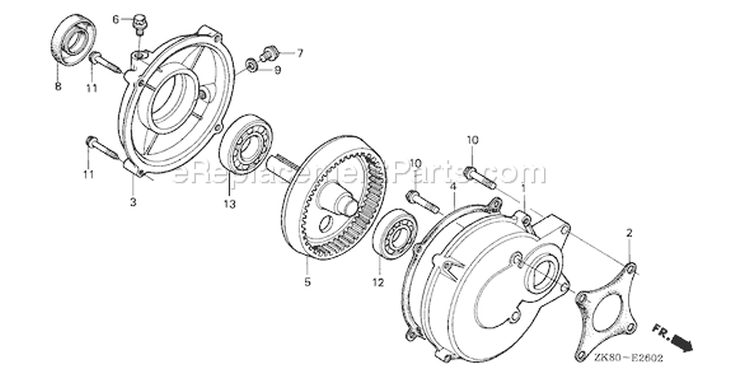 Page R Diagram and Parts List for GX160K1 Type HX2/A - VIN# GC02-8670001-9099999 Honda Engine