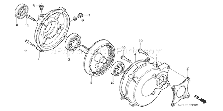 Page Q Diagram and Parts List for GX160K1 Type HX2/B - VIN# GCAAK-1000001-9999999 Honda Engine