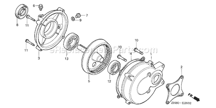 Page R Diagram and Parts List for GX160K1 Type HX2 - VIN# GC02-8670001-9099999 Honda Engine