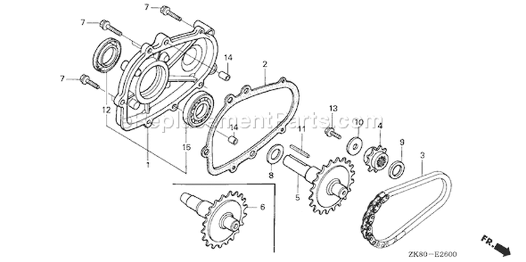 Page R Diagram and Parts List for GX160K1 Type LX2/A - VIN# GC02-8670001-9099999 Honda Engine