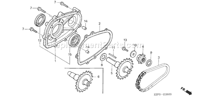 Page Q Diagram and Parts List for GX160K1 Type LD - VIN# GCAAK-1000001-8669999 Honda Engine