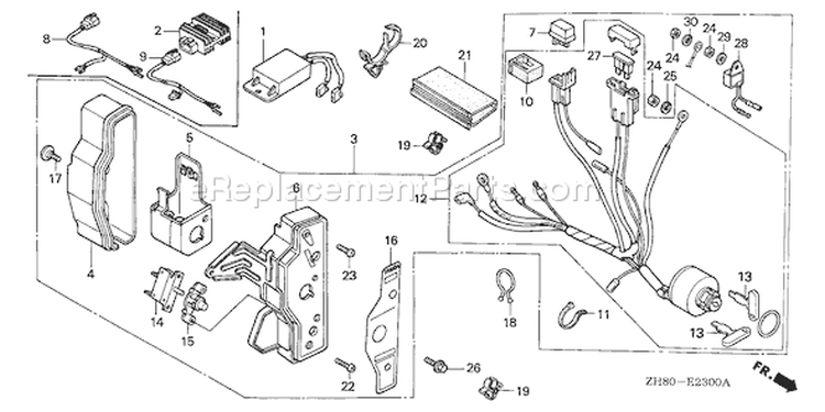 Page E Diagram and Parts List for GX160K1 Type QAX2 - VIN# GC02-8670001-9099999 Honda Engine