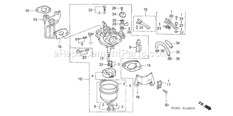 Page C Diagram and Parts List for GX160K1 Type RD - VIN# GC02-8670001-9099999 Honda Engine