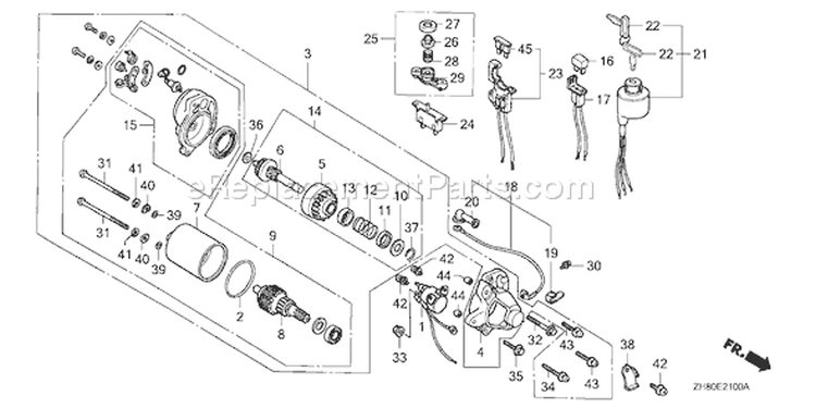 Page S Diagram and Parts List for GX160K1 Type QXE2 - VIN# GC02-8670001-9099999 Honda Engine
