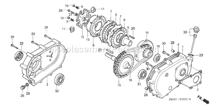 Page R Diagram and Parts List for GX160K1 Type RX/A - VIN# GC02-8670001-9099999 Honda Engine
