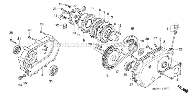 Page Q Diagram and Parts List for GX160K1 Type RHA2/A - VIN# GCAAK-1000001-9999999 Honda Engine