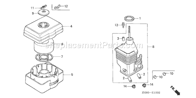 Page A Diagram and Parts List for GX160K1 Type SAC - VIN# GC02-2000001-8669999 Honda Engine
