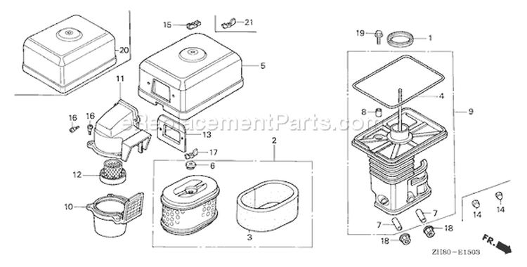 Page A Diagram and Parts List for GX160K1 Type QXC9 - VIN# GC02-8670001-9099999 Honda Engine