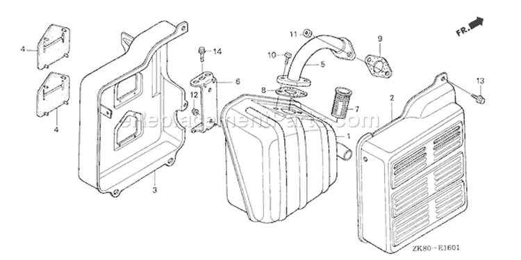 Page Q Diagram and Parts List for GX160K1 Type VEN2/A - VIN# GC02-8670001-9099999 Honda Engine