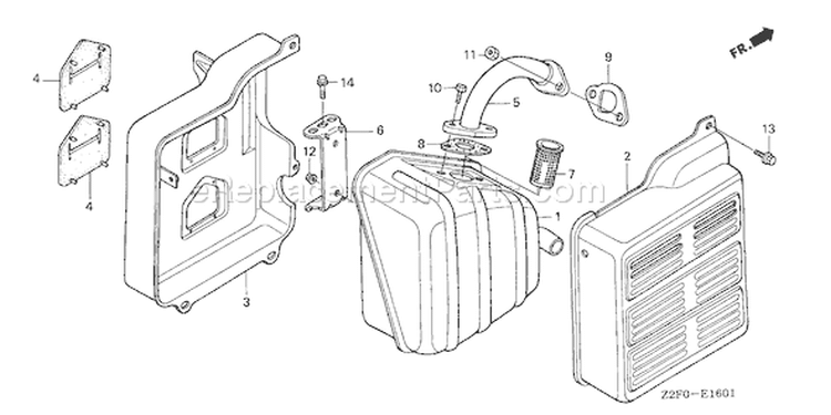 Page Q Diagram and Parts List for GX160K1 Type VEN2/B - VIN# GCAAK-1000001-9999999 Honda Engine