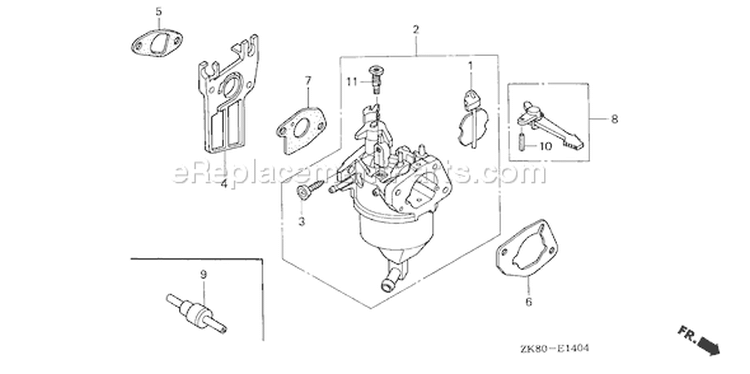 Page C Diagram and Parts List for GX160K1 Type VXP - VIN# GDAA-2010001-9999999 Honda Engine