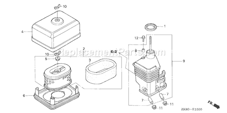 Page A Diagram and Parts List for GX160K1 Type QAX2/A - VIN# GC02-8670001-9099999 Honda Engine