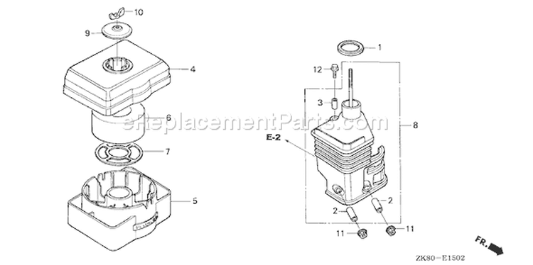 Page A Diagram and Parts List for GX160K1 Type QA2/A - VIN# GC02-8670001-9099999 Honda Engine