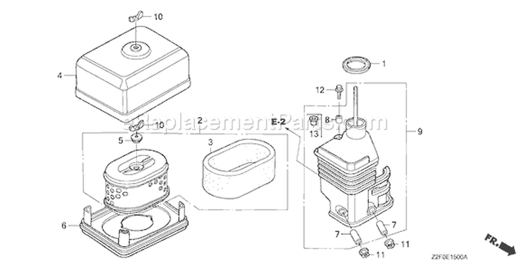 Page A Diagram and Parts List for GX160K1 Type QAX2/B - VIN# GCAAK-1000001-9999999 Honda Engine