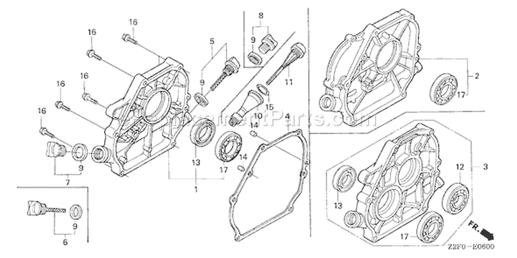 Page E Diagram and Parts List for GX160K1 Type LD - VIN# GCAAK-1000001-8669999 Honda Engine