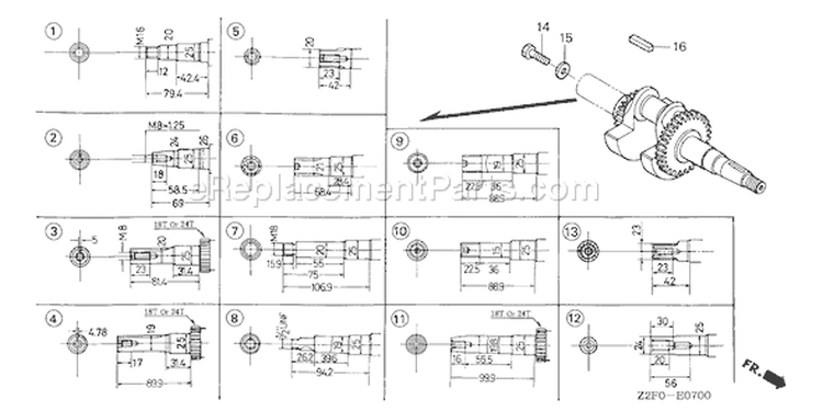 Page F Diagram and Parts List for GX160K1 Type LD - VIN# GCAAK-1000001-8669999 Honda Engine