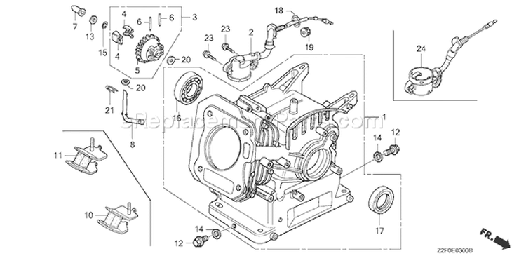 Page G Diagram and Parts List for GX160K1 Type LD - VIN# GCAAK-1000001-8669999 Honda Engine