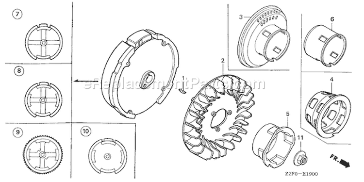 Page J Diagram and Parts List for GX160K1 Type LD - VIN# GCAAK-1000001-8669999 Honda Engine