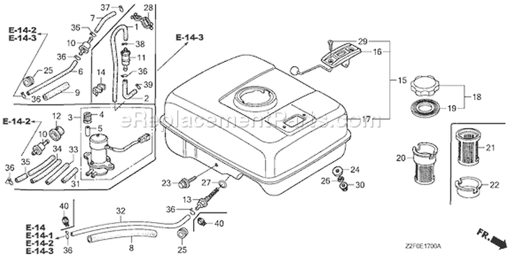 Page K Diagram and Parts List for GX160K1 Type LD - VIN# GCAAK-1000001-8669999 Honda Engine
