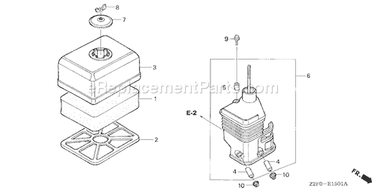 Page A Diagram and Parts List for GX160K1 Type LD - VIN# GCAAK-1000001-8669999 Honda Engine