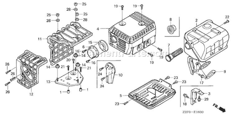 Page N Diagram and Parts List for GX160K1 Type LD - VIN# GCAAK-1000001-8669999 Honda Engine