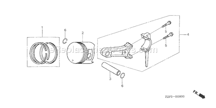 Page O Diagram and Parts List for GX160K1 Type LD - VIN# GCAAK-1000001-8669999 Honda Engine